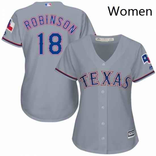 Womens Majestic Texas Rangers 18 Drew Robinson Authentic Grey Road Cool Base MLB Jersey